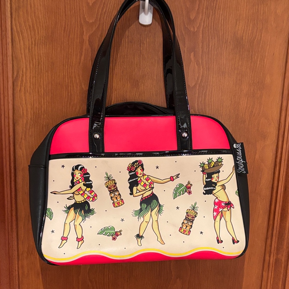 Sourpuss Black and Red Hula Dancers Shoulder Bag